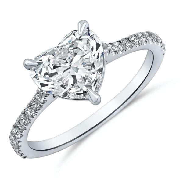 3 Carats Heart Lab-Grown Diamond Solitaire Ring