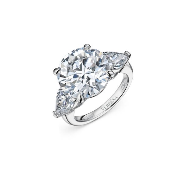 8 Carats Round Cut Three Stone Lab-Grown Engagement Ring