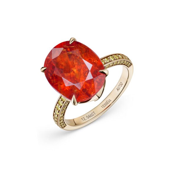 8.3 Carats Oval Earth-Mined Spessartite Cocktail Ring