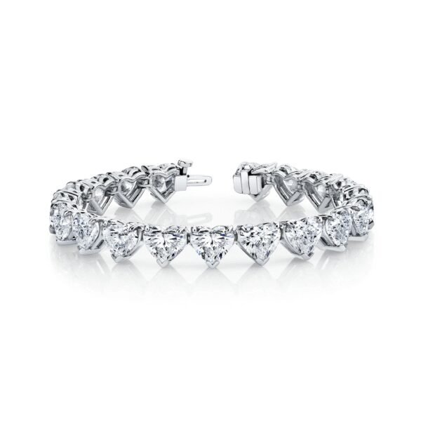 Heart Shape Lab-Grown Diamond Tennis Bracelet