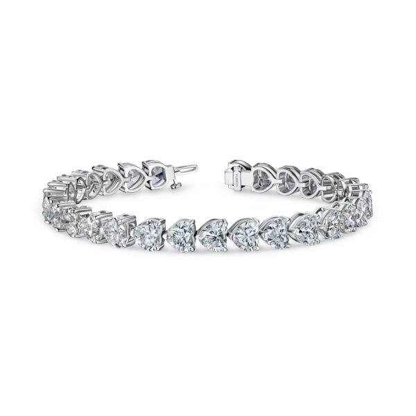 East-West Heart Cut Lab-Grown Diamond Tennis Bracelet