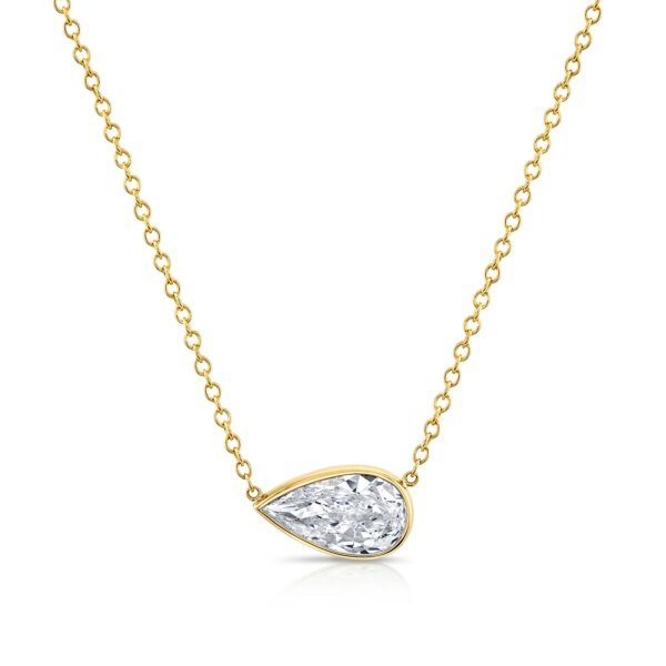 East West 2 Carats Pear Cut  Lab-Grown Pendant