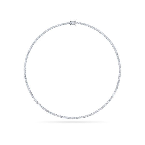 Round Cut Lab-Grown Diamonds Tennis Necklace